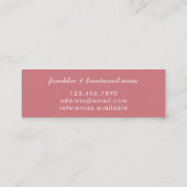 Hübsch Rainbow Pink Navy Mustard Boho Babysitter Mini Visitenkarte (Rückseite)