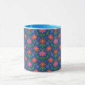 Hübsch Rangoli Blume Polka Dot Blue Ringer Tasse (Zentrum)