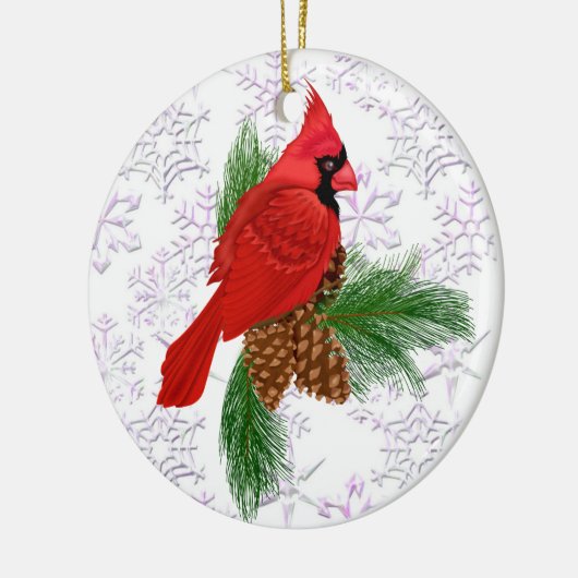 Hübsch Red Bird Keramikornament (Links)