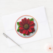Hübsch Red Blume #1 Runder Aufkleber (Umschlag)