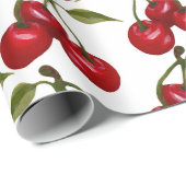 Hübsch Red Cherry Watercolor Geschenkpapier (Rolleneckpunkt)