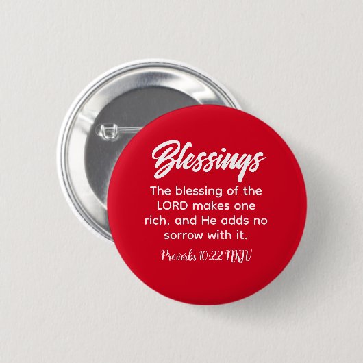 Hübsch Red Christlich Faith Sessellift Bible Verse Button (Vorne & Hinten)