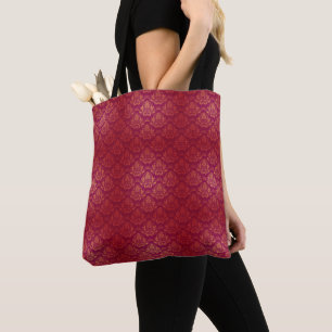 Hübsch Red Damask Tasche