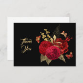 Hübsch Red Gold Rose Butterfly Danke (Vorne/Hinten)