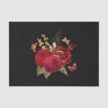 Hübsch Red Gold Watercolor Rose Butterfly