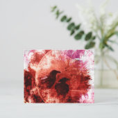 Hübsch Red Grunge Raven Fantasy Design Postkarte (Stehend Vorderseite)