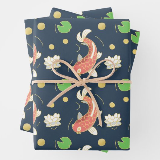 Hübsch Red Koi Geschenkpapier Set (Beispiel)