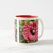 Hübsch Red Poppy Blume Macror Tasse (VorderseiteRechts)