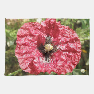 Hübsch Red Poppy Blume Makro Handtuch