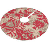 Hübsch Red Tan Damask Country Farm Polyester Weihnachtsbaumdecke (Schrägansicht)
