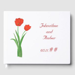 Hübsch Red Tulips Custom Gästebuch