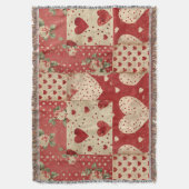 Hübsch Red Vintag Shabby Chic Patchwork Decke (Vorderseite Vertikal)