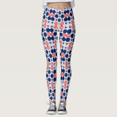 Hübsch Red White Blue Star Muster Leggings (Vorderseite)