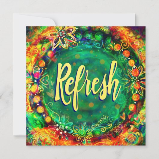 Hübsch refresh Grün Inspiration Boho Floral Dankeskarte (Vorderseite)