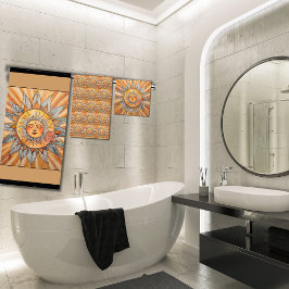 Hübsch Relaxen Zen Boho Burnt Amber Tan Sun Badhandtuch Set