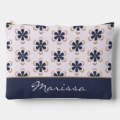 Hübsch Retro 70er Blume Power Navy-Barely Pink Zubehörtasche (Vorderseite)