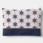 Hübsch Retro 70er Blume Power Navy-Barely Pink Zubehörtasche (Rückseite)