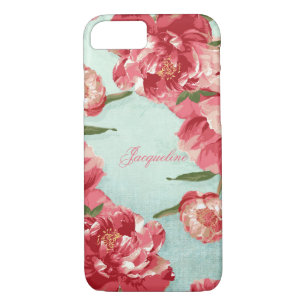 Hübsch Retro Blume Elegant Stilvolle Chintz Peonie iPhone 8/7 Hülle