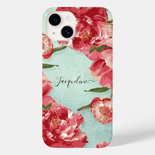 Hübsch Retro Blume Elegant Stilvolle Chintz Peonie Case-Mate iPhone Hülle (Rückseite)