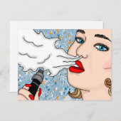 Hübsch Retro Lady Vaping Postkarte (Vorne/Hinten)