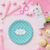 Hübsch Robins Egg Blue Polka Dot Paper Plate Pappteller (Party)