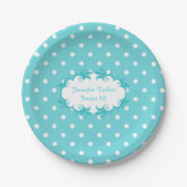 Hübsch Robins Egg Blue Polka Dot Paper Plate Pappteller (Vorderseite)
