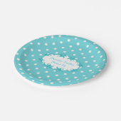 Hübsch Robins Egg Blue Polka Dot Paper Plate Pappteller (Schrägansicht)