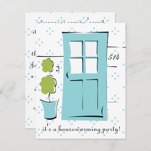 Hübsch Robin's Ei Blue Door Einladung (Vorne/Hinten)