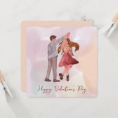 Hübsch Romance Dancing Couple Valentine's Day Card Karte (Vorderseite/Rückseite Beispiel)