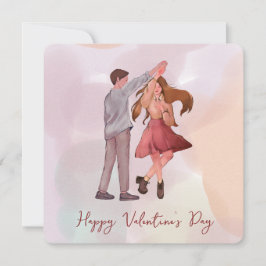 Hübsch Romance Dancing Couple Valentine's Day Card Karte