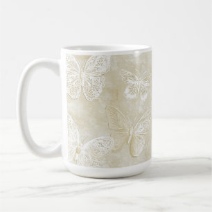 Hübsch romantische cremefarbene Elfenbein Schmette Kaffeetasse