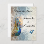 Hübsch-romantische Pariser Collage Save the Date Ankündigungspostkarte (Vorne/Hinten)