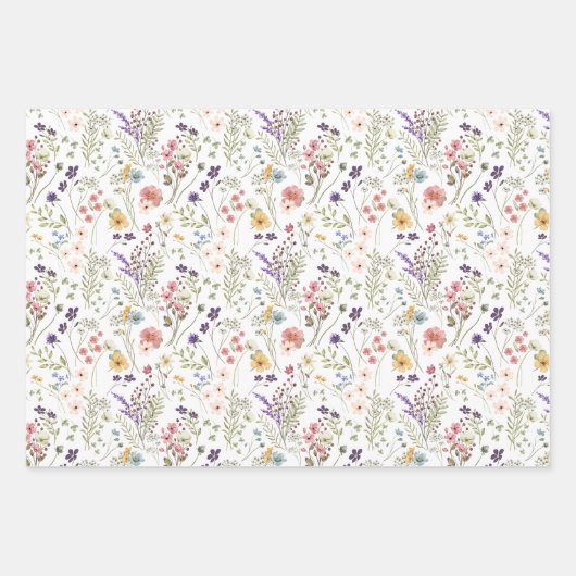 Hübsch Romantische Wildblume für kleine Wasserfarb Geschenkpapier Set (Vorderseite 3)