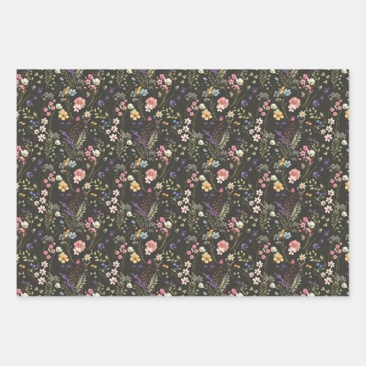 Hübsch Romantische Wildblume für kleine Wasserfarb Geschenkpapier Set (Vorderseite)