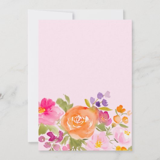 Hübsch romantisches Brautparty in Rosa Einladung (Rückseite)