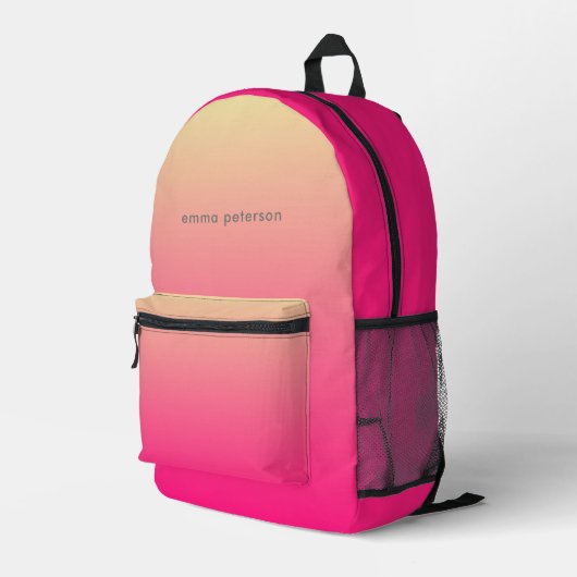 Hübsch rosa Abstrakte Gradient Bedruckter Rucksack (Rückseitige Ecke Rechts)