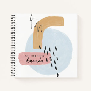 Hübsch rosa Abstrakte Wasserfarbenkalligraphie Nam Notizblock