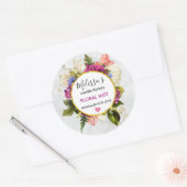 Hübsch rosa Aquarellfarben Blume Kerzengeschäft Runder Aufkleber (Umschlag)