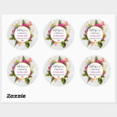 Hübsch rosa Aquarellfarben Blume Kerzengeschäft Runder Aufkleber (Blatt)