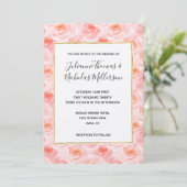 Hübsch-Rosa-Aquarellfarben-Rose Hochzeiten laden e Einladung (Stehend Vorderseite)
