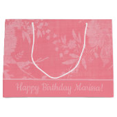 Hübsch rosa auf rosa Blumenmuster Große Geschenktüte (Vorderseite)