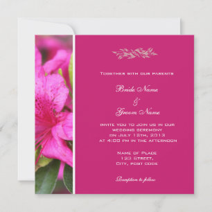 Hübsch-rosa Azalea-Blume Hochzeit Einladung