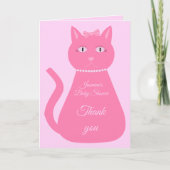 Hübsch rosa Baby Girl Cat Custom Baby Dusche Karte (Vorderseite)