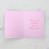 Hübsch rosa Baby Girl Cat Custom Baby Dusche Karte (Innenseite)