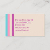 Hübsch rosa Beige und blaue Streifen Haarstühle Visitenkarte (Rückseite)