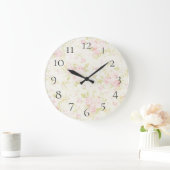 Hübsch rosa, bläserne Spitze Große Wanduhr (Zuhause)