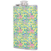 Hübsch rosa, blau, gelbe Primrosen Hüftkolben Flachmann (Links)