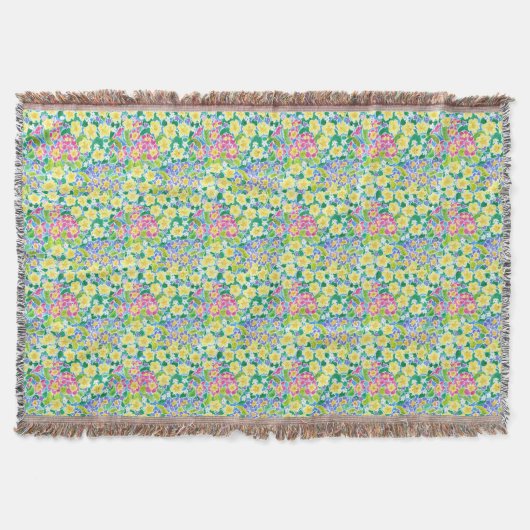 Hübsch rosa, blau, gelbe Primrosen Krustendecke Decke (Vorderseite)