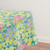 Hübsch rosa, blau, gelbe Primrosen Tablette Tischdecke (Beispiel)