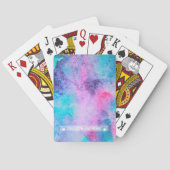 Hübsch rosa Blau Lila Salzwasser Monogramm Spielkarten (Rückseite)